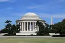The Jefferson Memorial with the Washington Monument in the distance