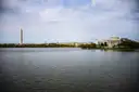 The Tidal Basin with the Washington Monument and the Jefferson Memorial on its shores