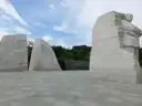 The Martin Luther King Jr. Memorial and its granite blocks on a wide stone plaza