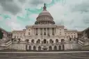 The west front and steps of the US Capitol