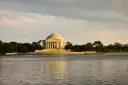The Jefferson Memorial across the Tidal Basin at sunset